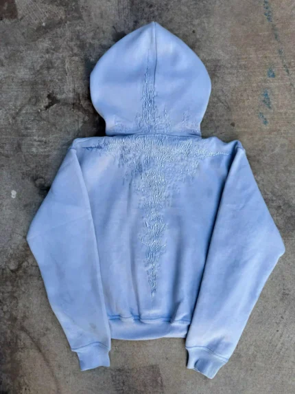 "Half a Million" Embroidered Hoodie (Baby Blue)