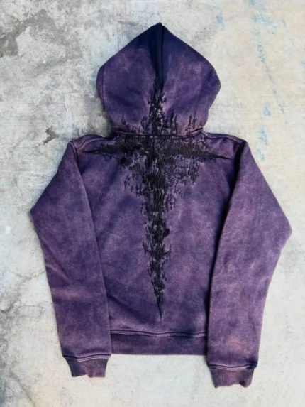 “Half a Million” Embroidered Hoodie (Dark Purple)