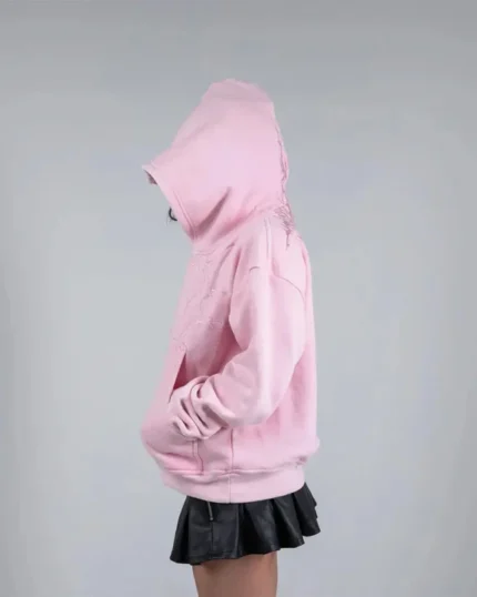 "Half a Million" Embroidered Hoodie (Light Pink)